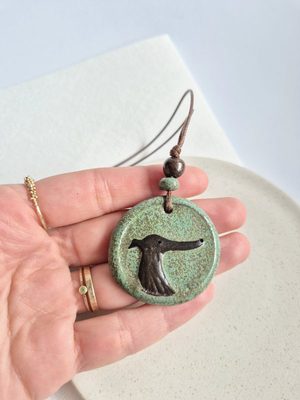 Ceramic sighthound pendant