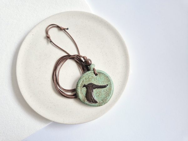 Ceramic sighthound pendant