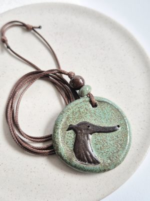 Ceramic sighthound pendant
