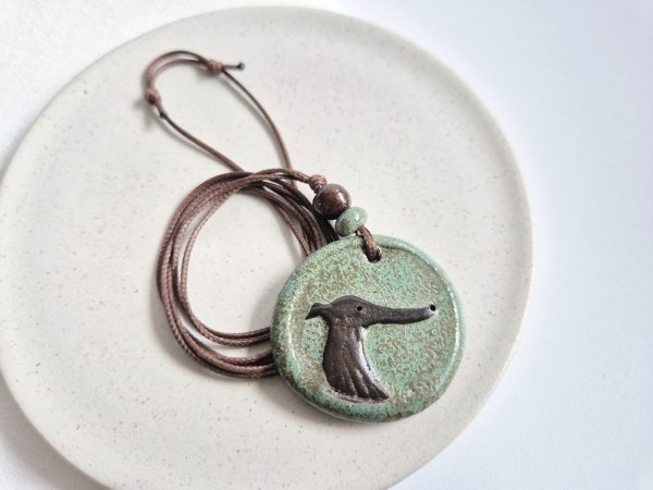 Ceramic sighthound pendant