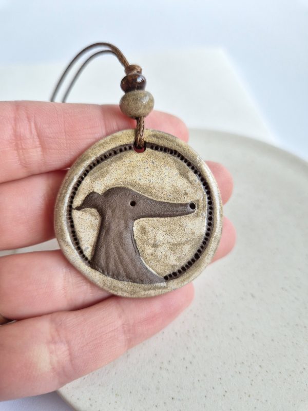 Ceramic whippet pendant