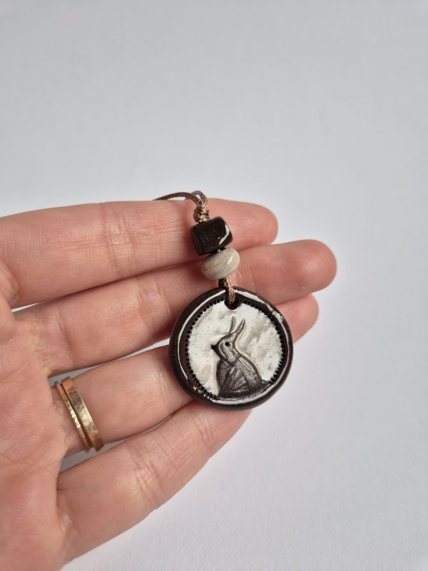 Ceramic bunny pendant