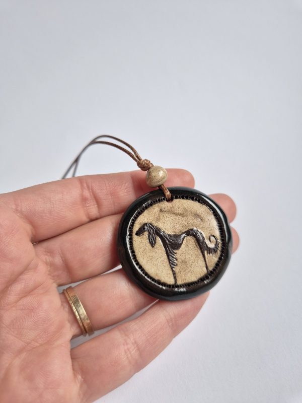 Ceramic saluki pendant
