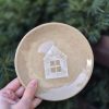 Ceramic plate with house