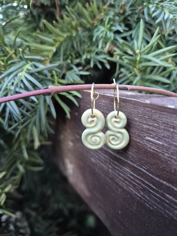 Green dangle earrings
