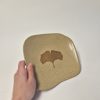 Ceramic plate ginkgo