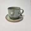 Ceramic tea set in green