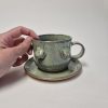 Ceramic tea set in green