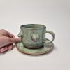 Ceramic tea set in green