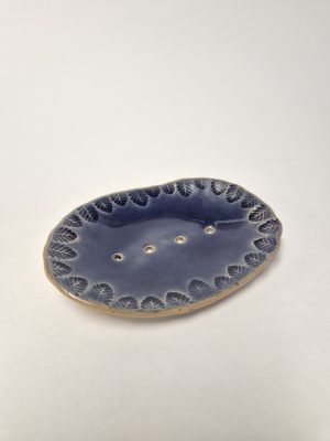 Ceramic soap dish in royal blue