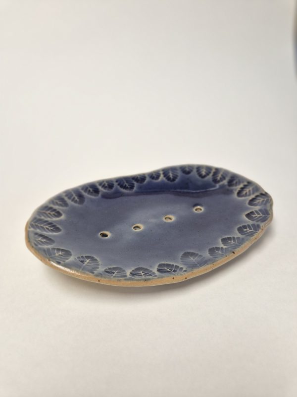 Ceramic soap dish in royal blue