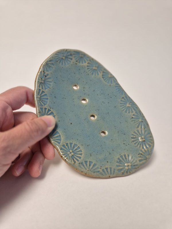 Ceramic soap holder in blue