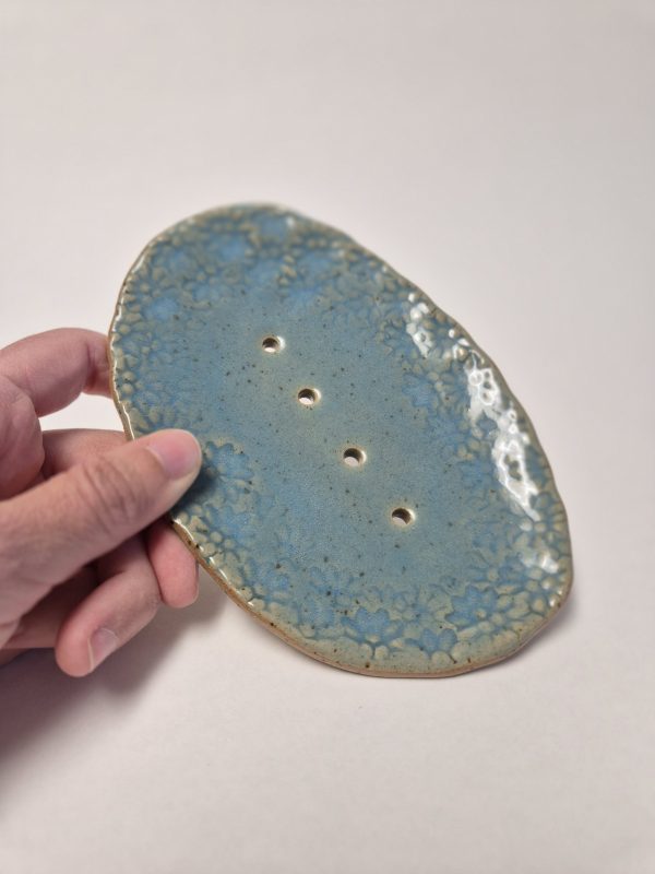 Ceramic soap dish in blue