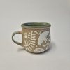 Ceramic sgraffito mug