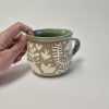 Ceramic sgraffito mug
