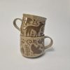 Ceramic greyhound sgraffito mug
