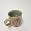 Ceramic greyhound sgraffito mug
