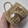 Ceramic greyhound sgraffito mug