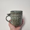 Big textured mug with bird