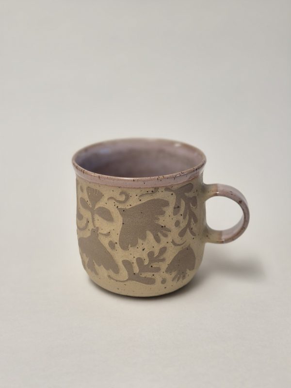 Ceramic sgraffito mug
