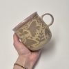 Ceramic sgraffito mug