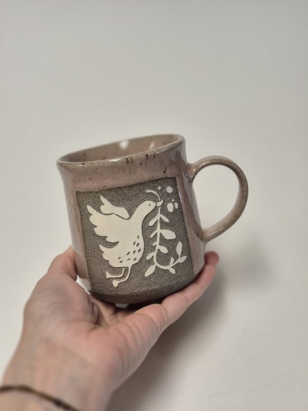 Ceramic sgraffito mug