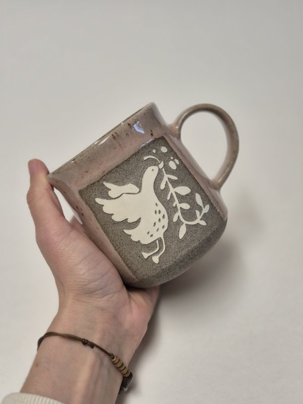 Ceramic sgraffito mug