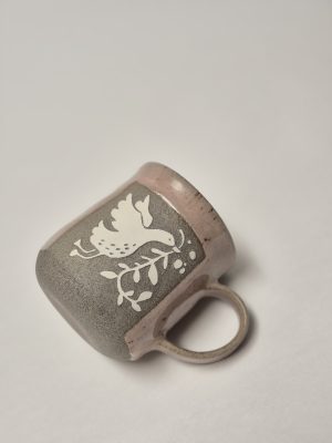 Ceramic sgraffito mug