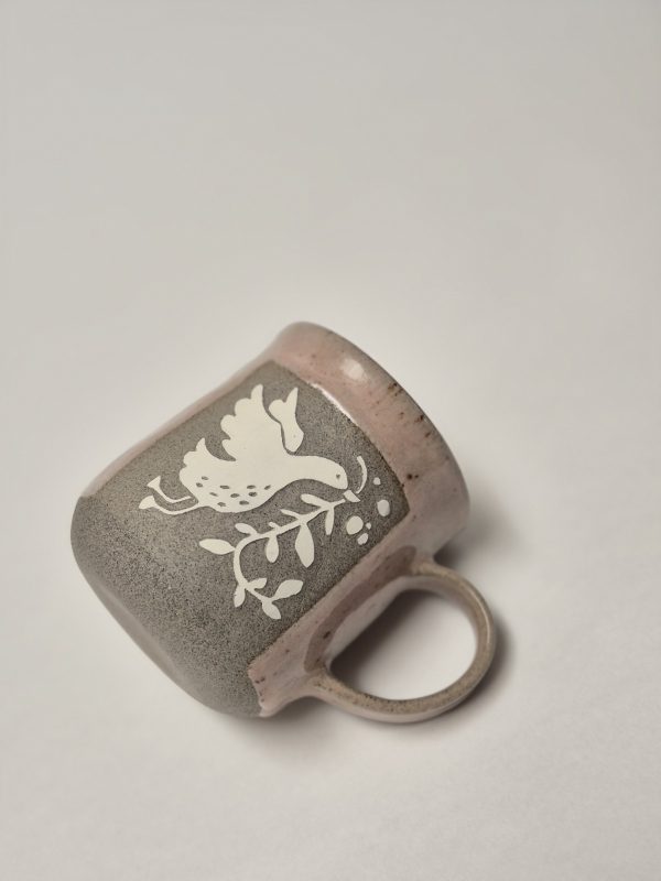 Ceramic sgraffito mug