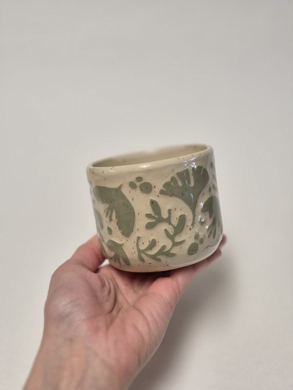 Ceramic sgraffito mug