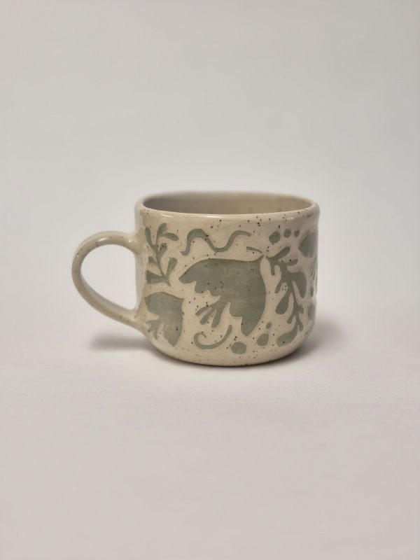 Ceramic sgraffito mug
