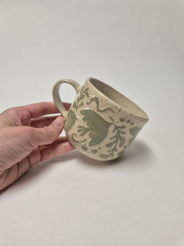 Ceramic sgraffito mug
