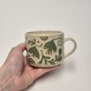 Ceramic sgraffito mug green