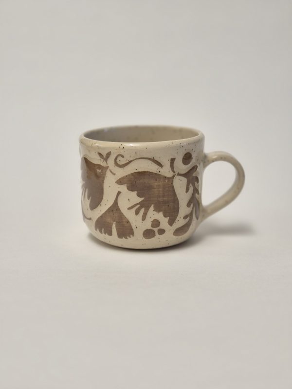 Ceramic sgraffito mug