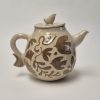 Stoneware sgraffito teapot