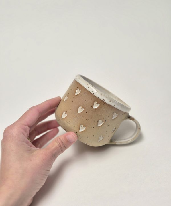Ceramic mug with hearts