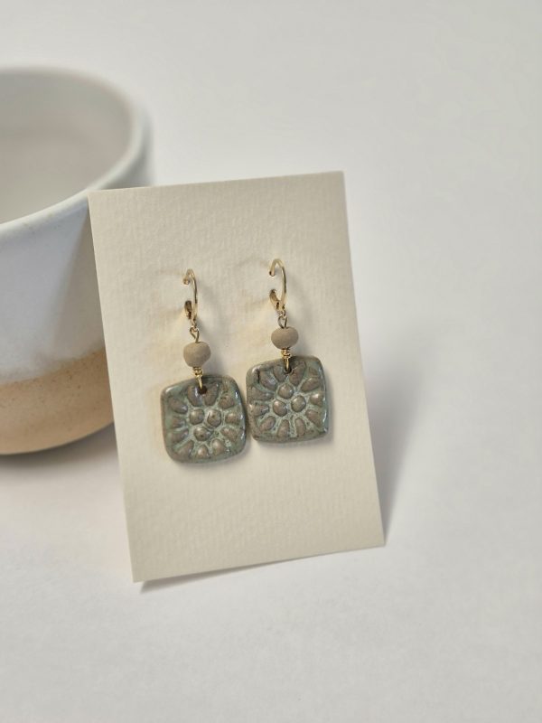 Rustic ceramic earrings