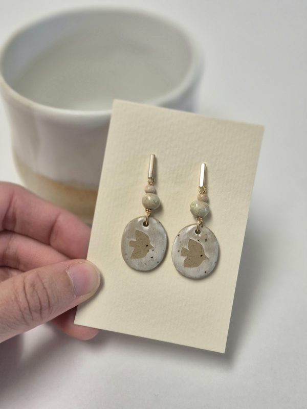 Ceramic bird earrings