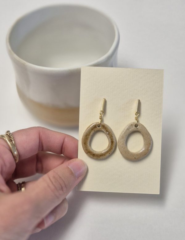 Wood fired earrings