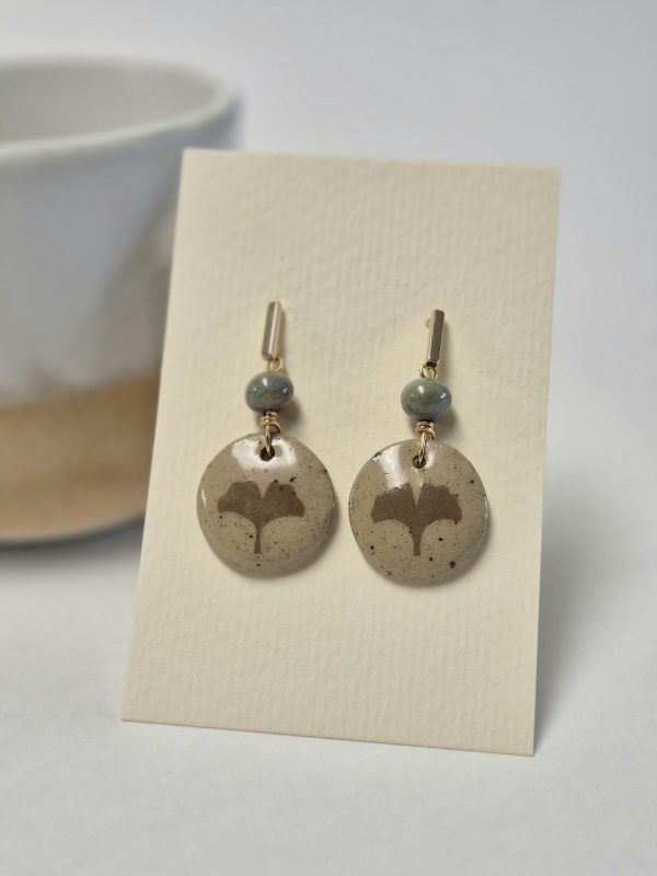 Ceramic ginkgo earrings