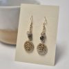 Wood fired dangle earrings