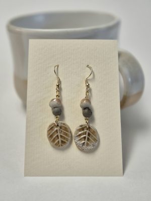 Wood fired dangle earrings