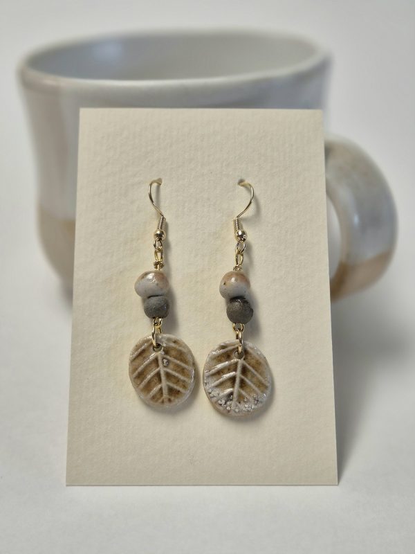Wood fired dangle earrings