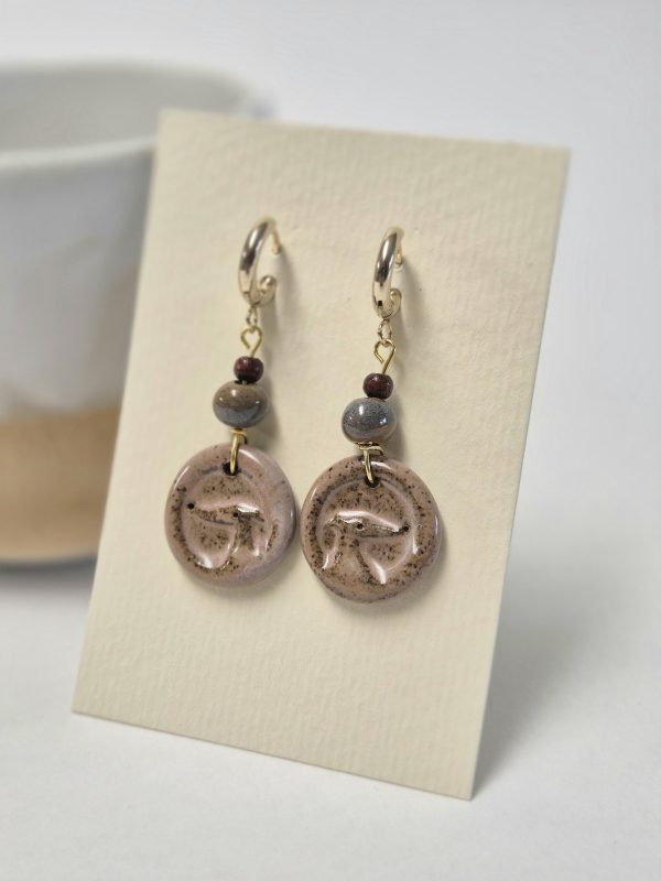 Ceramic whippet earrings