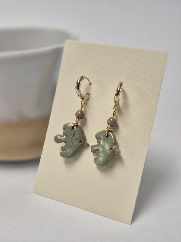 Ceramic bird earrings