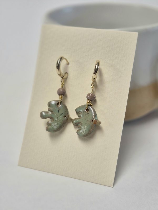 Ceramic bird earrings