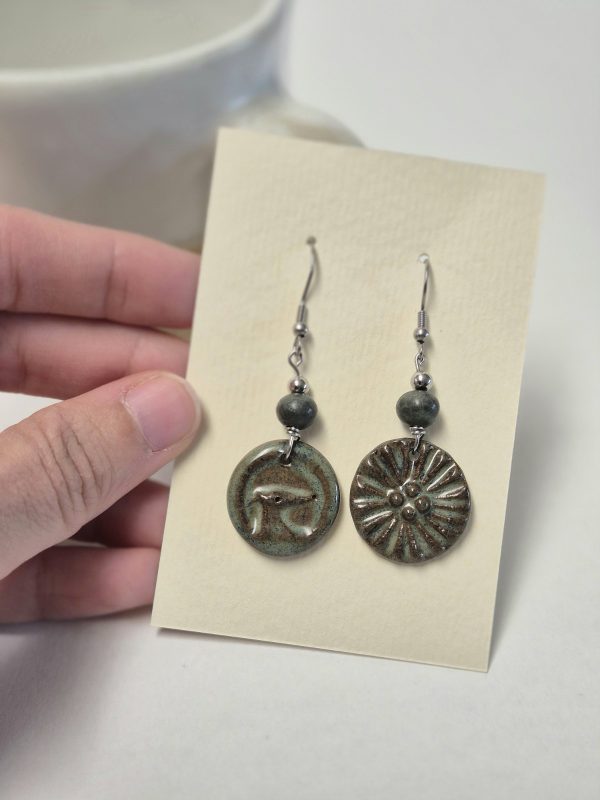 Ceramic greyhound earrings