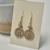 Wood fired dangle earrings