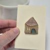 Ceramic house brooch
