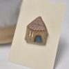 Ceramic house brooch